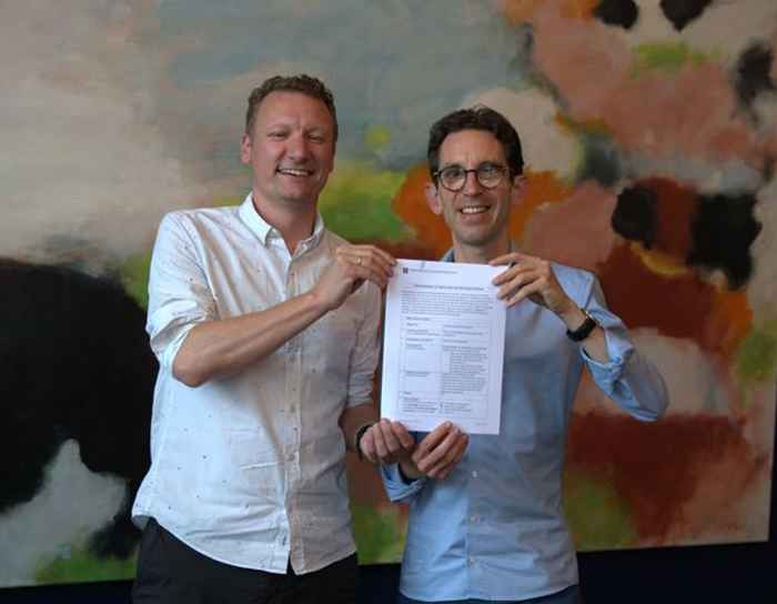 Professor Paul Smeets (R) at the launch event